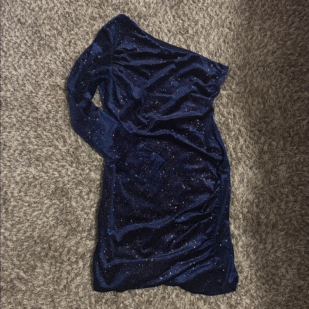 GB Girls Navy One Shoulder Dress